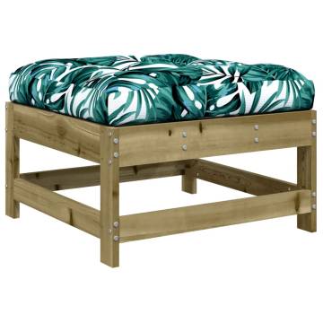 Garden Footstools with Cushions - 2pcs Impregnated Wood Pine