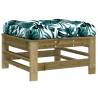 Garden Footstool with Cushion - Impregnated Pine Wood