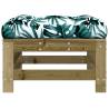 Garden Footstool with Cushion - Impregnated Pine Wood