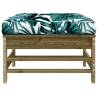 Garden Footstool with Cushion - Impregnated Pine Wood