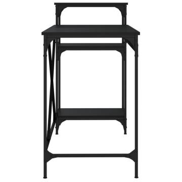 Industrial Black Desk with Shelves - 135x50x90 cm | HipoMarket