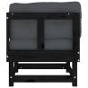 Black Corner Sofa with Cushions | Solid Pine Wood - Hipomarket