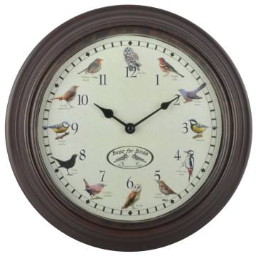 Esschert Design Clock with Birdsounds - Nature Inspired Decor