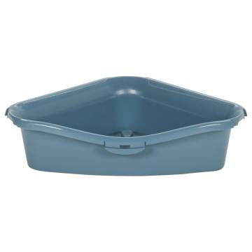 Durable Cat Litter Tray with Cover - White & Blue 56x40x40cm