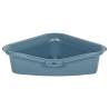 Durable Cat Litter Tray with Cover - White & Blue 56x40x40cm