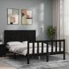 Bed Frame with Headboard Black Small Double Solid Wood Colour black Size 120 x 190 cm 