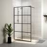 Walk-in Shower Wall with Clear ESG Glass 100x195 cm Black Colour black Size 100 x 195 cm Model transparent 