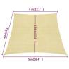 Beige Sunshade Sail 160 g/m² - 4/5x4 m HDPE | HipoMarket UK