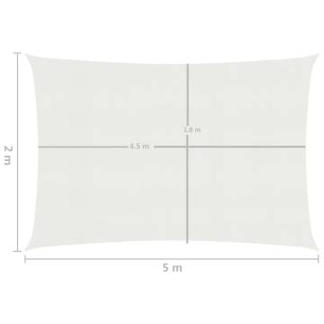 Buy Sunshade Sail 160 g/m² White 2x5 m HDPE - Hipomarket