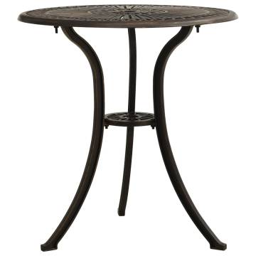 Garden Table Bronze 62x62x65 cm - Premium Cast Aluminium