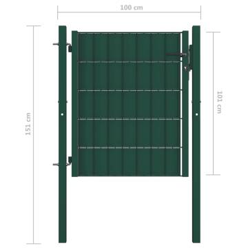 Sturdy Green PVC and Steel Fence Gate - 100x101 cm