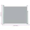 Patio Retractable Side Awning 117x500 cm Grey - Buy Now