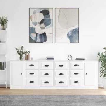 White Engineered Wood Sideboards - 3 pcs for Your Home