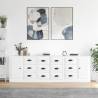 Sideboards 3 pcs White Engineered Wood Colour white Quantity in Package 3 