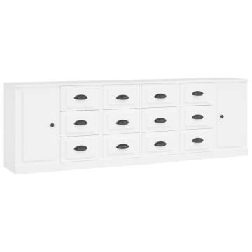 White Engineered Wood Sideboards - 3 pcs for Your Home