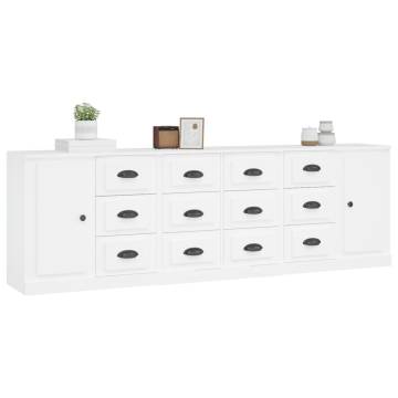 White Engineered Wood Sideboards - 3 pcs for Your Home