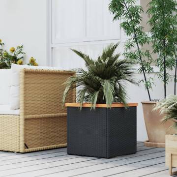 Planter Black 40x40 cm - Durable Poly Rattan Design