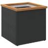 Planter Black 40x40 cm - Durable Poly Rattan Design