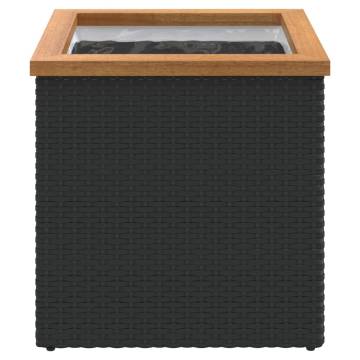 Planter Black 40x40 cm - Durable Poly Rattan Design