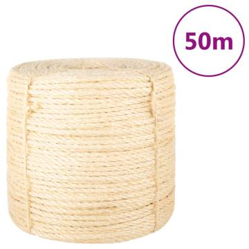 Durable 100% Sisal Rope 6mm x 50m - Ideal for Various Uses