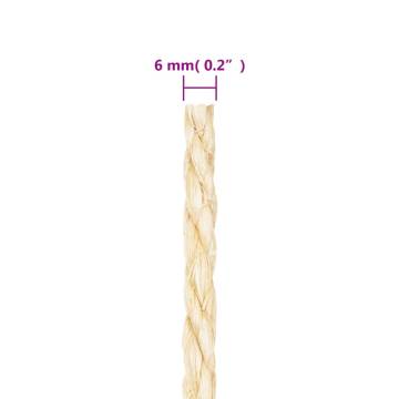 Durable 100% Sisal Rope 6mm x 50m - Ideal for Various Uses