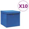 Storage Boxes with Covers 10 pcs 28x28x28 cm Blue Colour blue with lids Quantity in Package 10 Number of 1 