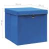 Stylish Blue Storage Boxes with Covers - 10 pcs | Hipo Market