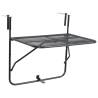 Balcony Table Black 60x40 cm Steel - Stylish & Space-Saving