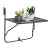 Balcony Table Black 60x40 cm Steel - Stylish & Space-Saving