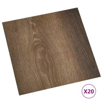 Self-Adhesive Flooring Planks - 20 pcs PVC Brown | Hipo Market