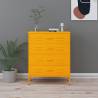 Mustard Yellow Chest of Drawers - Modern Steel Storage