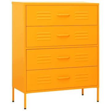 Mustard Yellow Chest of Drawers - Modern Steel Storage