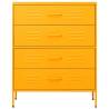 Mustard Yellow Chest of Drawers - Modern Steel Storage