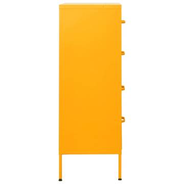 Mustard Yellow Chest of Drawers - Modern Steel Storage