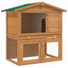 Outdoor Rabbit Hutch Small Animal House Pet Cage 3 Doors Wood Colour brass 