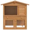 Outdoor Rabbit Hutch - Small Animal House Cage with 3 Doors