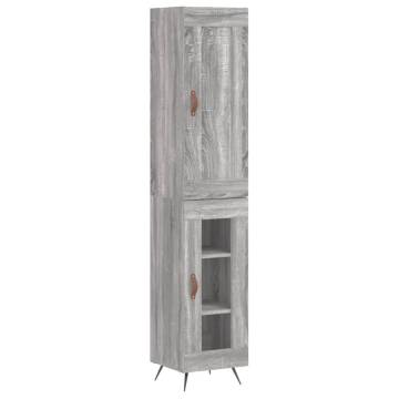 Stylish Grey Sonoma Highboard - 34.5x34x180 cm | Hipo Market