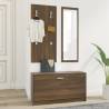 3-in-1 Shoe Cabinet Set in Brown Oak - Stylish Storage Solution