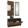 3-in-1 Shoe Cabinet Set in Brown Oak - Stylish Storage Solution