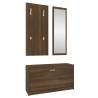 3-in-1 Shoe Cabinet Set in Brown Oak - Stylish Storage Solution