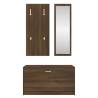 3-in-1 Shoe Cabinet Set in Brown Oak - Stylish Storage Solution