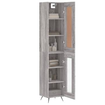 Stylish Grey Sonoma Highboard - 34.5x34x180 cm | Hipo Market