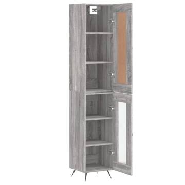 Stylish Grey Sonoma Highboard - 34.5x34x180 cm | Hipo Market