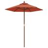 Garden Parasol with Wooden Pole - Terracotta 196x231 cm