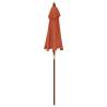 Garden Parasol with Wooden Pole - Terracotta 196x231 cm