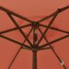 Garden Parasol with Wooden Pole - Terracotta 196x231 cm