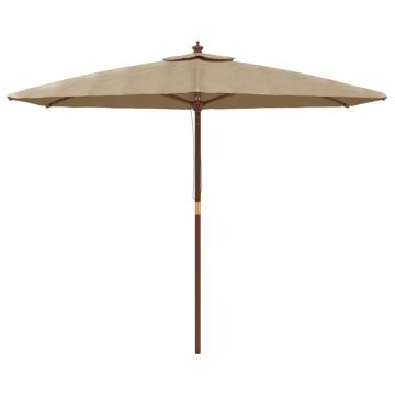 Garden Parasol with Wooden Pole - Taupe 299x240 cm | HipoMarket