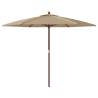 Garden Parasol with Wooden Pole - Taupe 299x240 cm | HipoMarket