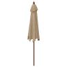 Garden Parasol with Wooden Pole - Taupe 299x240 cm | HipoMarket