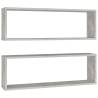 Wall Cube Shelf Set - 2 pcs Concrete Grey | Hipomarket UK